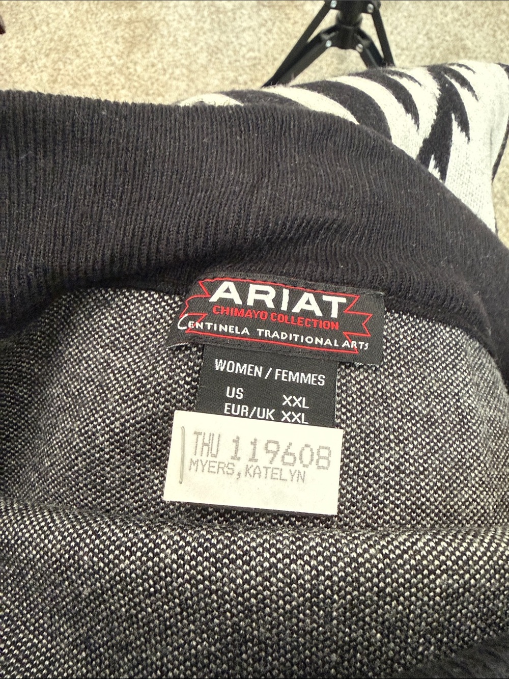Ariat Black and White Aztec Knit Pencil Skirt - Picture 3 of 5